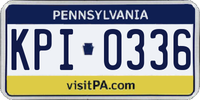 PA license plate KPI0336