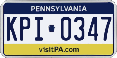 PA license plate KPI0347