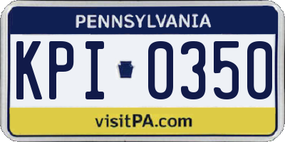PA license plate KPI0350