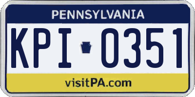 PA license plate KPI0351