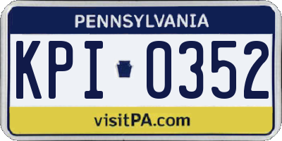 PA license plate KPI0352