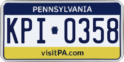 PA license plate KPI0358