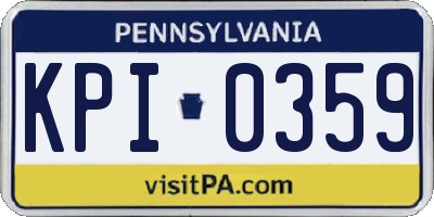 PA license plate KPI0359