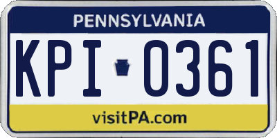 PA license plate KPI0361