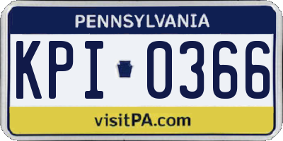 PA license plate KPI0366