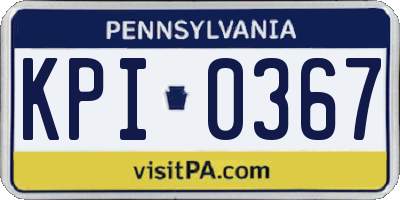 PA license plate KPI0367