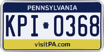 PA license plate KPI0368