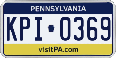 PA license plate KPI0369