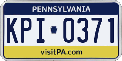 PA license plate KPI0371