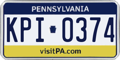 PA license plate KPI0374