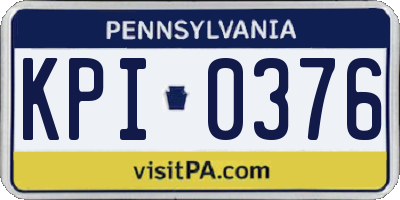 PA license plate KPI0376