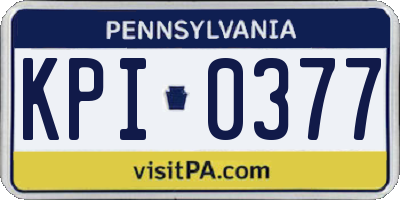 PA license plate KPI0377