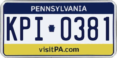PA license plate KPI0381