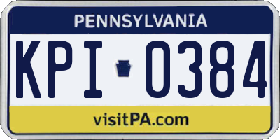 PA license plate KPI0384