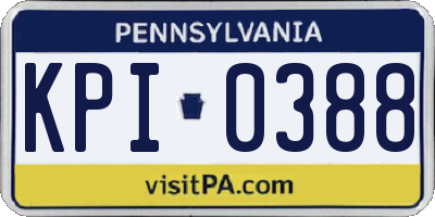 PA license plate KPI0388