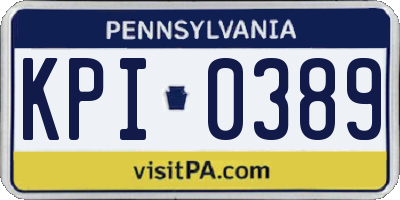 PA license plate KPI0389
