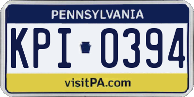 PA license plate KPI0394