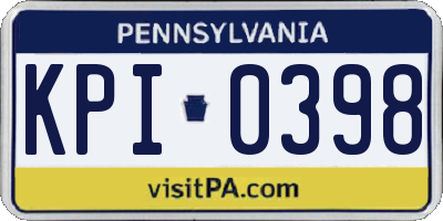 PA license plate KPI0398