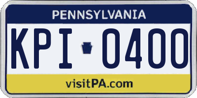 PA license plate KPI0400