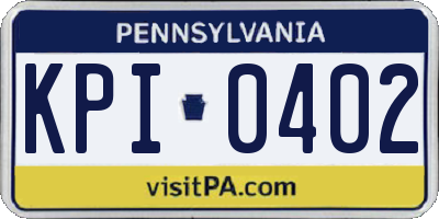 PA license plate KPI0402