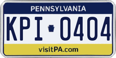 PA license plate KPI0404