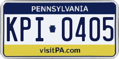 PA license plate KPI0405