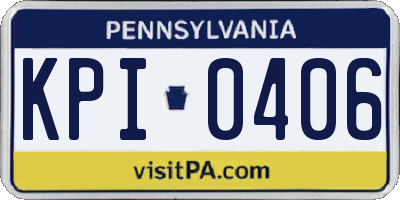 PA license plate KPI0406