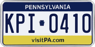 PA license plate KPI0410