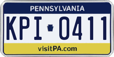 PA license plate KPI0411