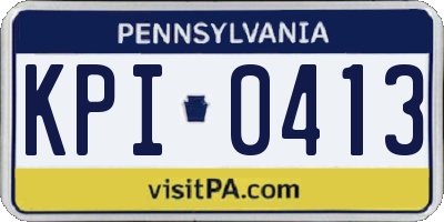 PA license plate KPI0413
