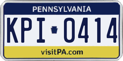 PA license plate KPI0414