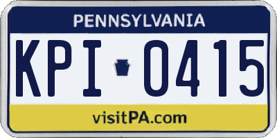 PA license plate KPI0415