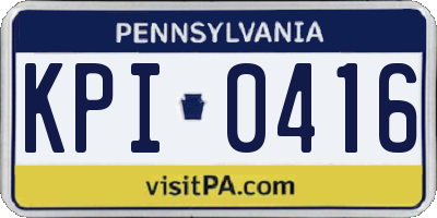 PA license plate KPI0416