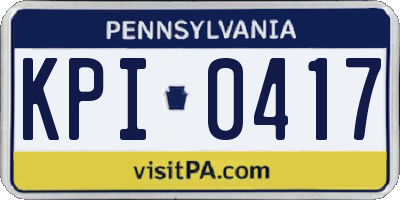 PA license plate KPI0417