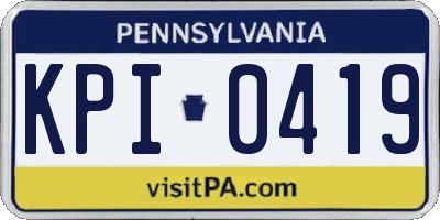 PA license plate KPI0419