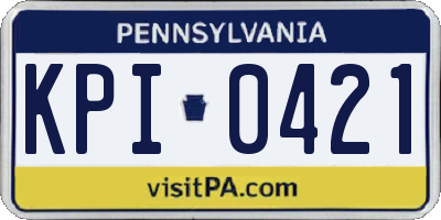 PA license plate KPI0421
