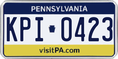 PA license plate KPI0423