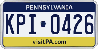 PA license plate KPI0426