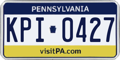 PA license plate KPI0427