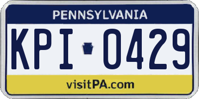 PA license plate KPI0429
