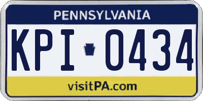 PA license plate KPI0434