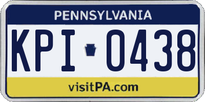 PA license plate KPI0438