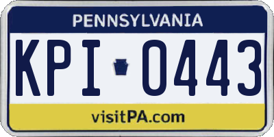 PA license plate KPI0443