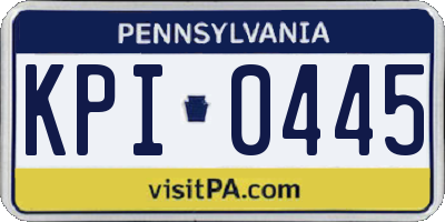 PA license plate KPI0445