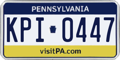 PA license plate KPI0447