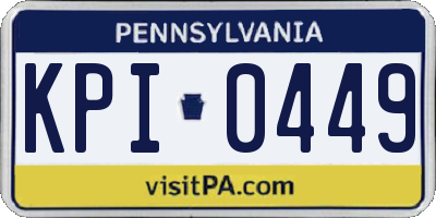 PA license plate KPI0449