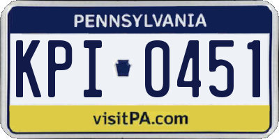 PA license plate KPI0451