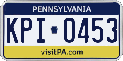 PA license plate KPI0453