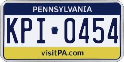 PA license plate KPI0454