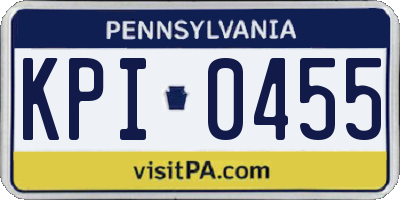PA license plate KPI0455